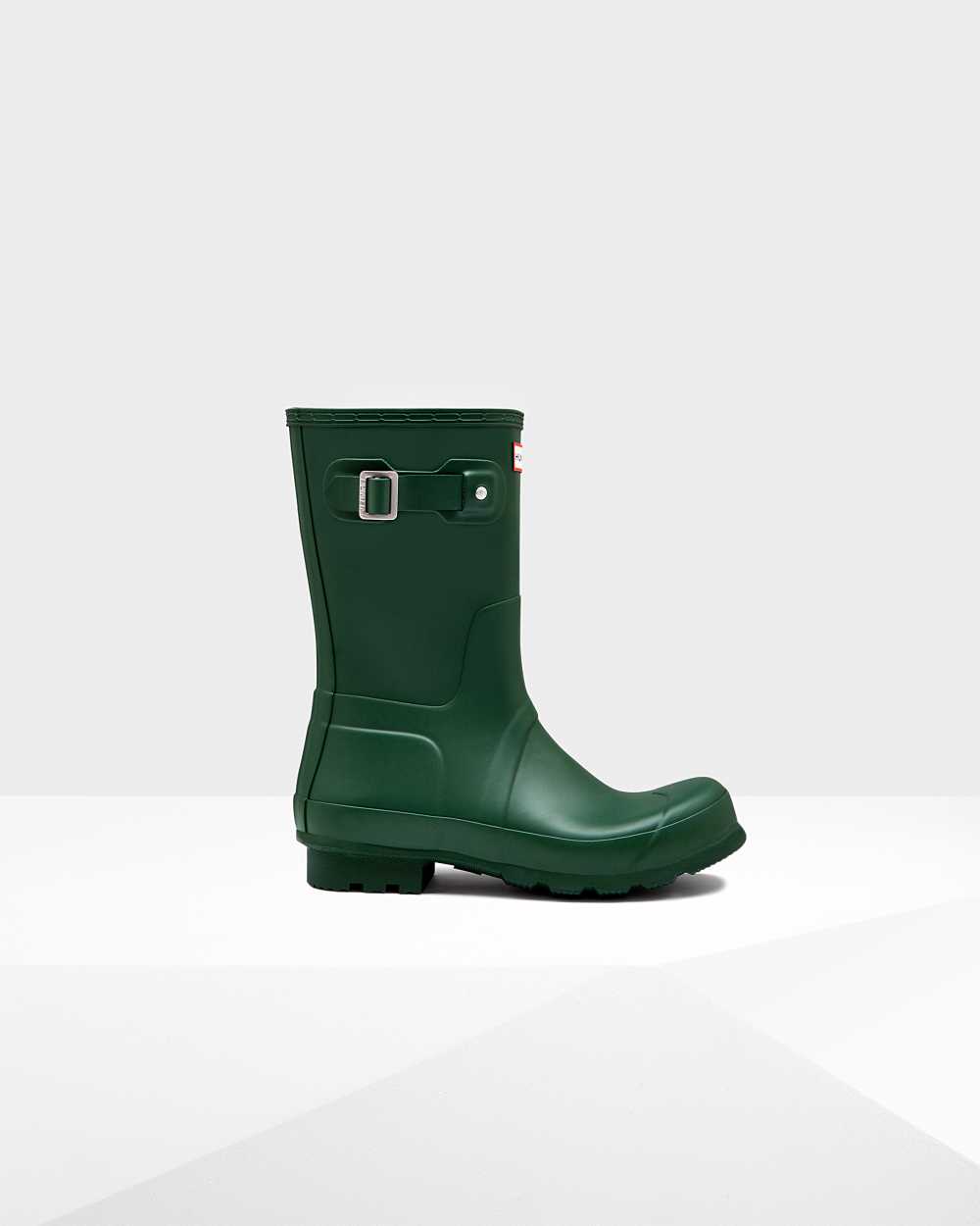 Mens Hunter Original Short Rain Boots Green | MAHJOZ-632